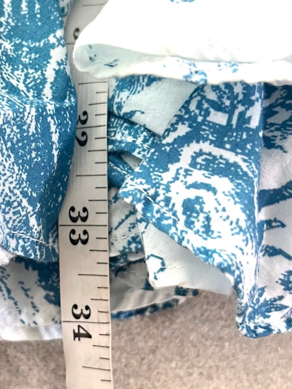 RHODE Blue White Chinoiserie Toile Puff Sleeve Resort Mini Dress Size Small - Picture 7 of 8